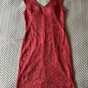 Sue Wong Nocturne Sheath Coral Soutache Dress